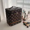 Bolsa de Maquiagem Bolsa de Armazenamento, Caixa de Armazenamento de Maquiagem de Casca Dura de Grande Capacidade, Mala de Viagem, Pincel de Maquiagem, Portátil e à Prova d'Água