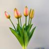 Flor de Tulipán Simulada Goma Suave de Alta Gama Tulipán de 7 Cabezas Ramo Falso Producto Terminado Se Puede Usar para Tulipanes Hidratantes