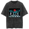 Demon Slayer Espada de Exterminio de Fantasmas Comercio Exterior Camiseta Lavada Hip Hop Periférico Animación Verano Pareja Manga Corta