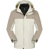 Chaqueta Tres en Uno de Bloques de Color para Otoño e Invierno con Forro de Plumas para Hombre, Cortavientos, Impermeable, Cálida, Chaqueta de Montañismo para Exteriores, Personalizable