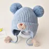 Gorros de Lana para Bebé de Otoño e Invierno para Hombres y Mujeres, Gorros de Algodón con Protección para los Oídos de Invierno, Gorros Cálidos y a Prueba de Viento para Niños, Gorros para Bebé Forrados de Felpa