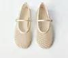 Zapatos Mary Jane para mujer ZA de comercio exterior con malla hueca, de verano, con una correa y hebilla, punta redonda poco profunda, planos, casuales, de suela blanda para mujer