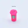 Resina color simulación mini taza de café taza de bebida aretes aretes llavero colgante accesorios para joyería DIY