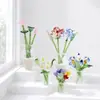 Flores pequeñas artificiales de cristal, calas, rosas, lirios, peonías y pájaros, juego de adorno de flores eternas, regalos extranjeros transfronterizos