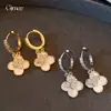 Brincos de Flor de Zircônia Simples Estilo Coreano, Luxo Leve, Sensação de Alto Padrão, Acessórios de Orelha Modernos e Exquisitos com um Design Único