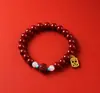 Pulseira de Cinábrio, Nova Pulseira Estilo Chinês Areia Dourada Roxa, Pulseira de Cinábrio Lótus Pedra Olho de Gato, Pulseira de Pedras Olho de Gato com Contas