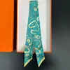 Bufanda de corbata estampada delgada de nuevo estilo para mujer, bufanda larga estrecha de seda estilo coreano para combinar con camisas, accesorio envolvente de moda