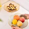 Prato de Frutas Quadrado com Pés em Forma de Pétala para Casa de Luxo Leve, Mesa de Centro Doméstica, Bandeja de Armazenamento de Lanches de Nozes, Prato de Frutas Giratório