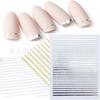 Pegatinas de uñas transfronterizas 26 doradas y plateadas calcomanías de uñas 3D patrón geométrico retro eterno para uñas