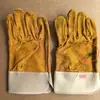 Guantes de Conductor de Piel de Dos Capas Amarillo Marrón Dorado Color Corto Piel Completa Soldador Corto Soldadura Eléctrica Sin Forro Verano Transpirable
