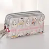 Bolsa Feminina Estilo Coreano 2020 para Celular Porta-Moedas Cor Pura Fosca Três Zíperes Bolsa para Cosméticos Porta-Moedas