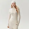 Caxemira 100% Pura Outono 2026 Novo Gola Alta Estilo Francês Retrô Malha Slimming Base Camada Feminina