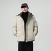 Popular chaqueta de algodón de tres barras para hombre 2026, abrigo de otoño e invierno, chaqueta acolchada de algodón de moda, abrigo de algodón plumón, ropa de invierno engrosada y cálida