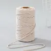 Cuerda de algodón colorida de 3 hebras para tejer a mano, cordón para llavero, cordón de atar, material para hacer tapices de pared, kit de materiales, cuerda marrón