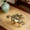 Estátua de Latão para Sucesso Imediato e Riqueza, Escultura Criativa de Cobre, Ornamento de Pet de Chá, Item Decorativo para Mesa de Escritório