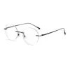 Gafas Sin Marco de Titanio Puro Ultraligeras Montura Redonda de 50 Gafas con Forma de Huevo 9033 para Mujer, Estilo Puro y Artístico de Alta Gama Bt1608, Se Pueden Montar Lentes