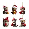 Pingente de Natal Série Gatinho Novo Transfronteiriço Cabides de Natal Decorações de Festa Pingente para Mochila Pingente para Carro
