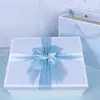 Caixa de Presente de Natal Caixa de Embalagem Caixa Vazia Estilo Ins Branco-Off Simples Laço Inglês Caixa de Presente