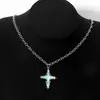 Collar de Moda Estilo Oscuro Colgante Estrella Explosiva Cruz Tendencia Cadena de Plata Aleación Cadena para Clavícula Tachonado con Diamantes