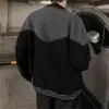 Cárdigan de Punto con Empalme de Color Contrastante para Hombre Otoño e Invierno Retro Americano Cuello Solapa Tejido de Punto Marca de Tendencia Nicho Chaqueta para Pareja