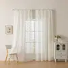 Fábricas transfronteiriças podem fornecer cortinas de renda de tricô transparentes estilo fresh com bordas onduladas para salas de estar e varandas, cortinas transparentes versáteis
