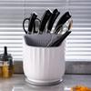Soporte giratorio para cuchillos de cocina, estante de almacenamiento, soporte multifuncional para palillos de mesa, soporte para cuchillos, caja de almacenamiento integrada, estante para cuchillos de cocina para el hogar