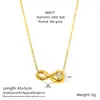 Colar Mobius de Aço Titânio Figura de Oito Pingente Romântico Infinito Amor Leve Luxo Minimalista High-End Cravejado com Diamantes Colar Clavícula