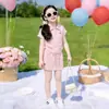 Conjunto de Verano para Niña 2026 Nuevo Elegante Estilo Academia Infantil Conjunto de Dos Piezas Camisa Polo y Pantalón Falda Moderno