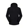 Cortavientos Ligero con Capucha Softshell para Exteriores de Otoño e Invierno, Chaqueta Cortavientos e Impermeable, Ropa Elástica para Senderismo de Pareja con Texto Impreso