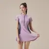 Traje de Baño Deportivo Tallas Grandes para Mujer, Dos Piezas Conservador Estilo Falda con Shorts de Pierna Cuadrada, Oculta el Vientre, Adelgazante para Mujeres Ligeramente Gorditas, Traje de Baño para Aguas Termales al por Mayor