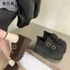 Mocasines de Cuero Genuino Talla Pequeña Suela Gruesa Hebilla Aumentadora de Altura Zapatos Individuales para Mujer Otoño 2026 Nuevos Zapatos Birkenstock Zapatos de Conducir