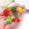 Frutas artificiais frescas coloridas cereja de cristal uva DIY brincos tecidos com miçangas, colares, acessórios de chave