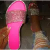 Zapatos de Mujer Talla Grande Pantuflas Verano 2020 Nuevo Estilo Europeo Pantuflas Planas con Diamantes Brillantes Sandalias de Mujer
