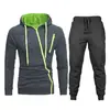 Nuevo suéter deportivo casual para hombre para exteriores con cremallera en color liso