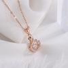 Estilo europeo y americano s999 plata de ley Collar de Cisne Pequeño cadena para suéter de corazón palpitante femenino accesorios de colgante de moda saltando