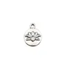 Accesorios de Joyería de Aleación DIY 11 Estilos Plata Antigua Yoga Loto Redondo Hueco Colgantes para Collares Pendientes Dijes Adornos