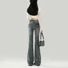 Jeans Acampanados Azules Vintage para Mujer Tendencia Verano 2025 Nuevos Pantalones de Campana Elásticos de Corte Delgado