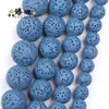 4-12Mma+Pedra de Lava Vulcânica Contas Redondas Coloridas Colar de Contas Acessórios de Joias DIY Produtos Semi-Acabados Atacado