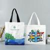 Fábrica saco de lona personalizado impresso LOGO portátil mancha em branco publicidade portátil saco de compras amontoado saco de pano único ombro