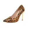 Nuevos Zapatos de Salón de Punta Fina con Estampado de Leopardo Estilo Británico, Tacones Altos para Danza Jazz, Zapatos de Mujer Estilo Callejero, Tallas Grandes 40-48