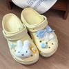 Novos Tamancos Miffy Verão Refrescante Sal Marinho com Decorações de Pelúcia Removíveis e Acessórios de Desenho Animado