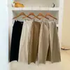 Calça de Algodão Feminina de Cintura Alta Wide Leg Outono 2026, Calça Reta Casual, Emagrecimento e Versátil, Calça de Nove Pontos para o Trabalho, Estilo de Perna Curva