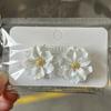 Pendientes de resina con flores de Corea del Sur, diseño de nicho, combinables con todo, de moda, ligeros, de lujo y de alta gama.