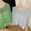 Cárdigan de Punto con Protección Solar para Mujer, Ropa Exterior Ligera de Verano, Adecuado para Combinar con un Vestido Lencero, Chal de Calado, Top de Manga Larga