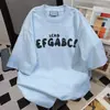 Camisetas de Manga Curta com Estampa de Letras Estilo Novo Verão 2025 para Homens e Mulheres, Marcas da Moda Retro Casuais Soltas Vintage Tops