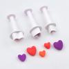 Hapi Juego de 3 Piezas Herramientas para Hornear en Forma de Corazón Dispositivo de Plástico para Estampado Molde para Estampar Postres Molde para Galletas DIY