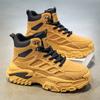 Botas de Trabalho Masculinas Inverno Antiderrapantes Botas Martin de Caminhada Sapatos de Pai Masculinos com Solado Grosso que Aumentam a Altura Sapatos Esportivos Casuais de Cano Alto Tendência