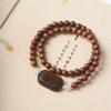 Pulsera de Cuentas de Nanmu Dorado para Hombre y Mujer, Cuentas de Madera, Rosario de Zorro, Joyería Wen Play