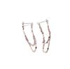 Aretes Minimalistas de Cadena de Doble Capa Más Vendidos Blancos Combinan con Todo Largo Medio Aretes de Dos Usos Delanteros y Traseros para Aretes Nicho de Mujer
