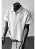 Camisa Polo Patchwork Desconstruída Estilo Americano de Manga Curta, Camiseta de Verão com Caimento Reto, Top Casual Vintage de Meia-Manga